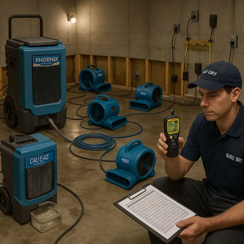 Structural Drying and Dehumidification process in Acres Green, CO